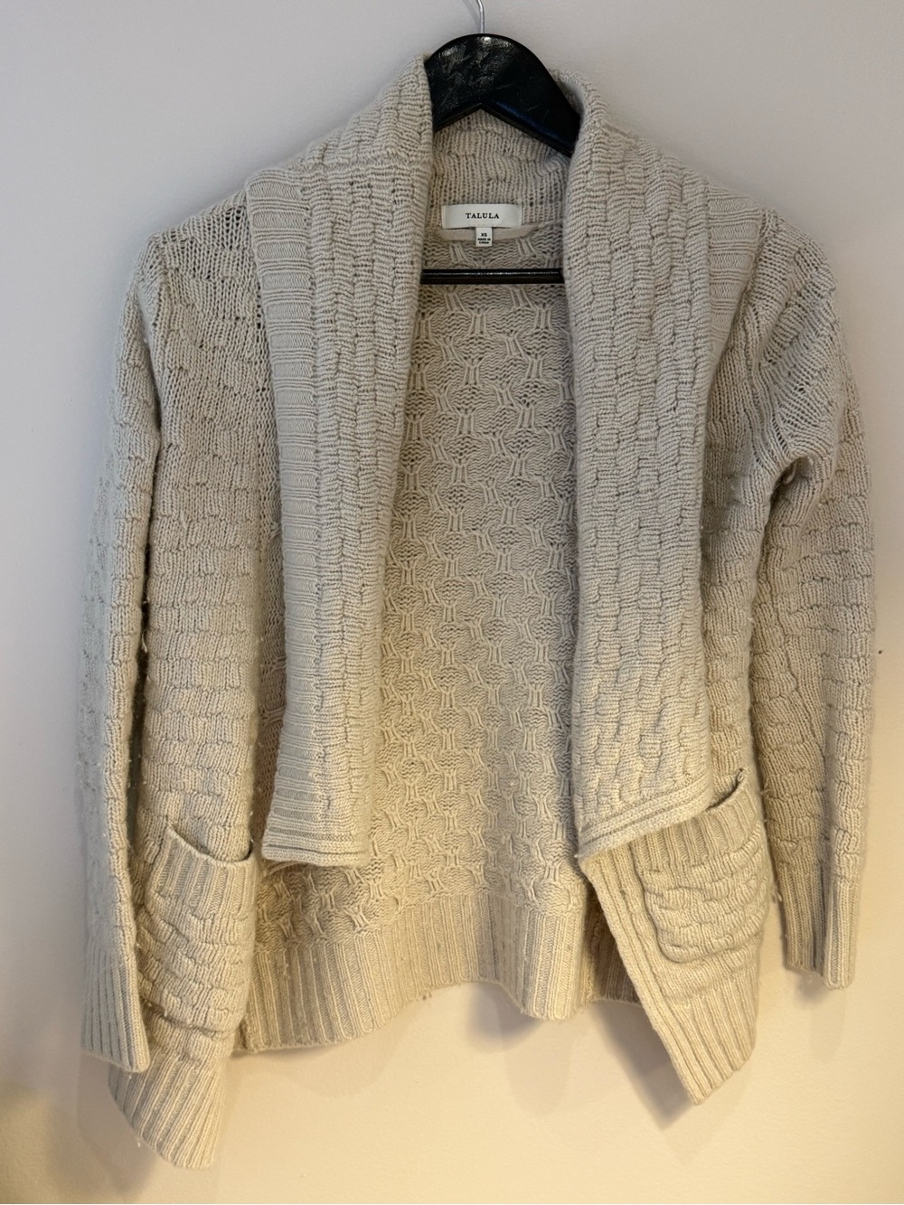 Talula Cream Cable-Knit Cardigan